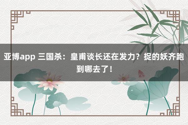亚博app 三国杀：皇甫谈长还在发力？捉的妖齐跑到哪去了！