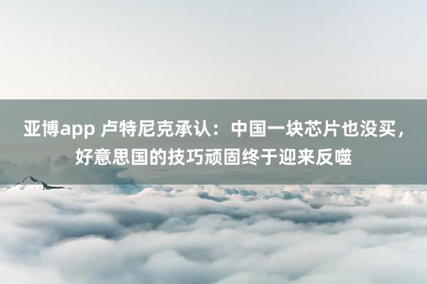 亚博app 卢特尼克承认：中国一块芯片也没买，好意思国的技巧顽固终于迎来反噬