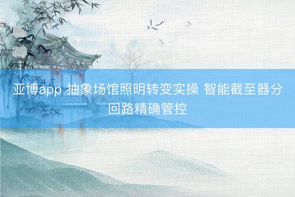 亚博app 抽象场馆照明转变实操 智能截至器分回路精确管控